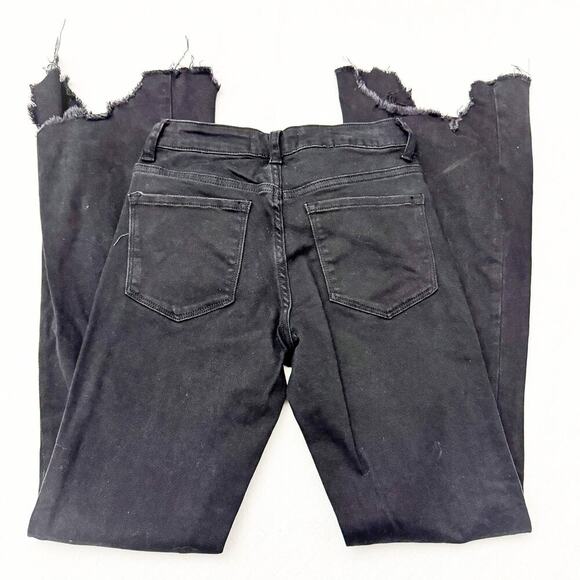 Flying Monkey Black Flare Distressed Ripped Hem Wide Leg Denim Jeans Size 24 - Picture 5 of 7